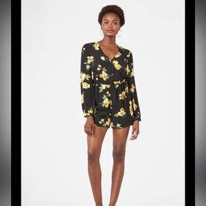 Volcom long sleeve floral romper